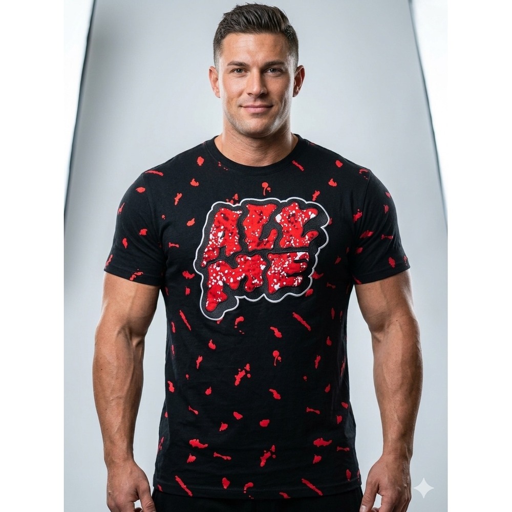 Evolution In Design Mens XL All Me Graphic T-Shirt Black Red Splatter Streetwear